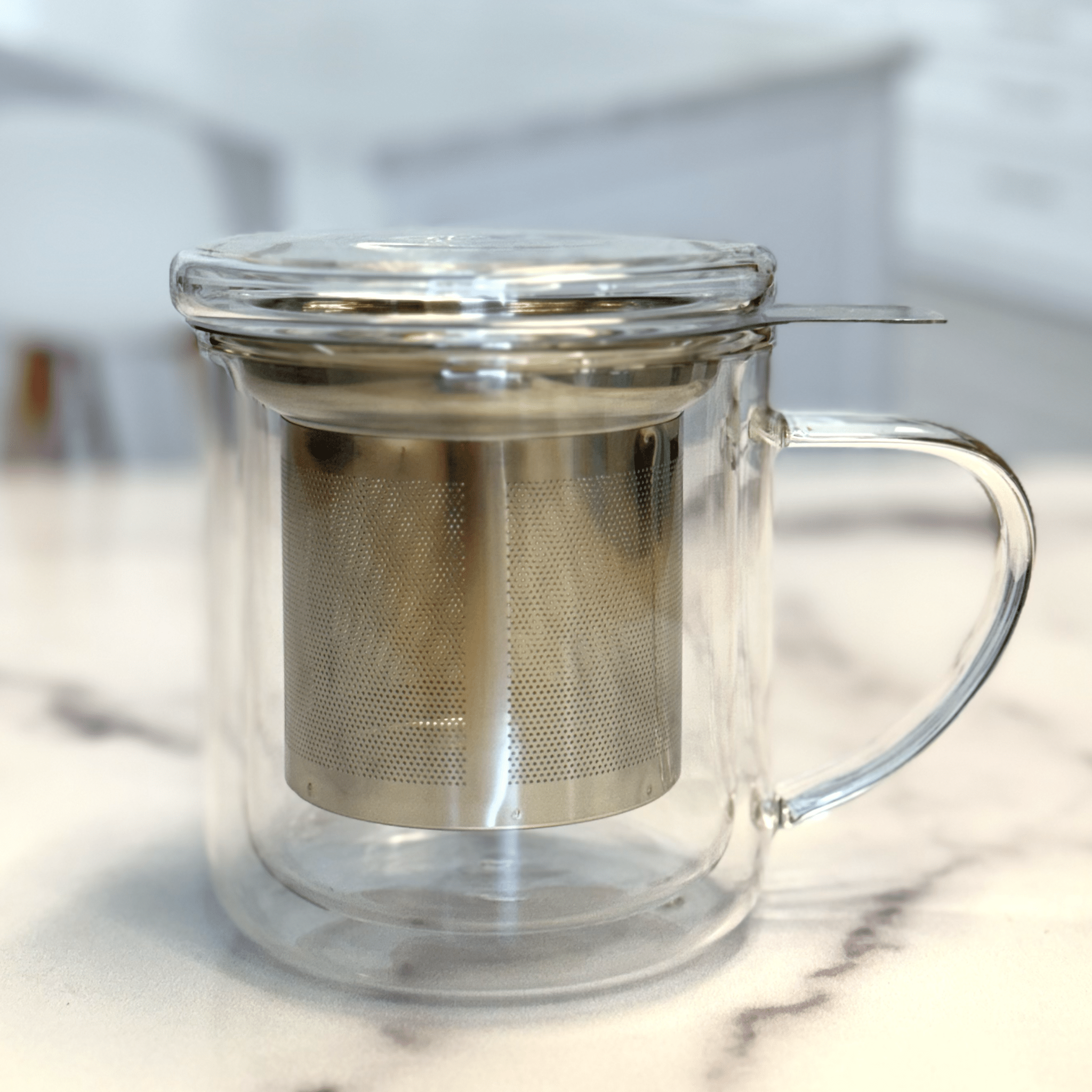 Teabloom Glass Tea Infuser Mug with Glass Lid - Loose Leaf Tea Market