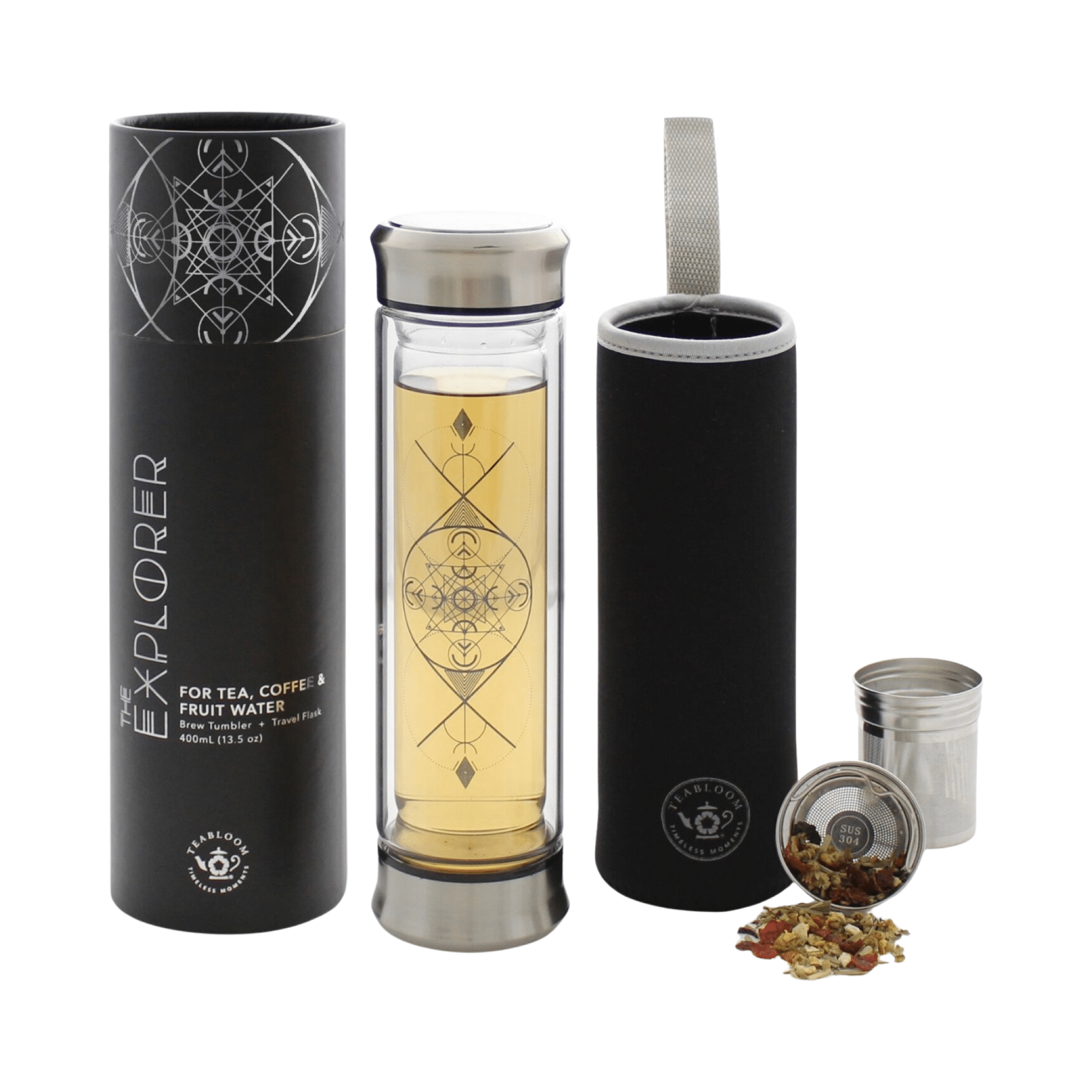 Teabloom Glass Tea Tumbler - Loose Leaf Tea Market