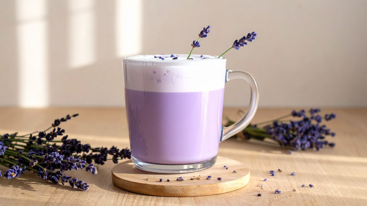 purple lavender tea latte