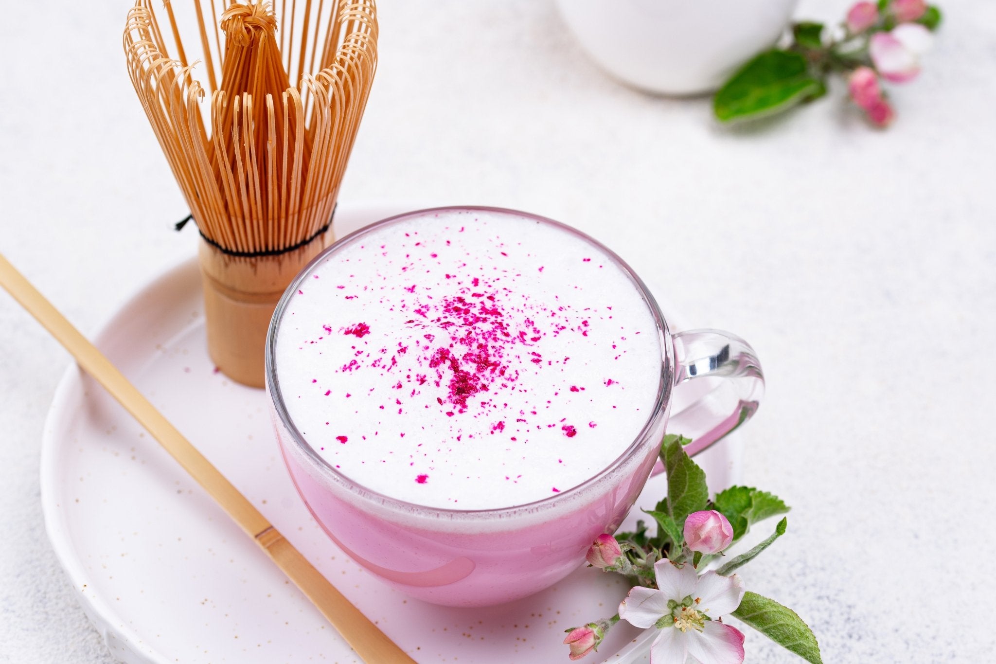 Try This Relaxing, Vibrant Pink Lavender Rose Latte Recipe - Loose Leaf Tea Market