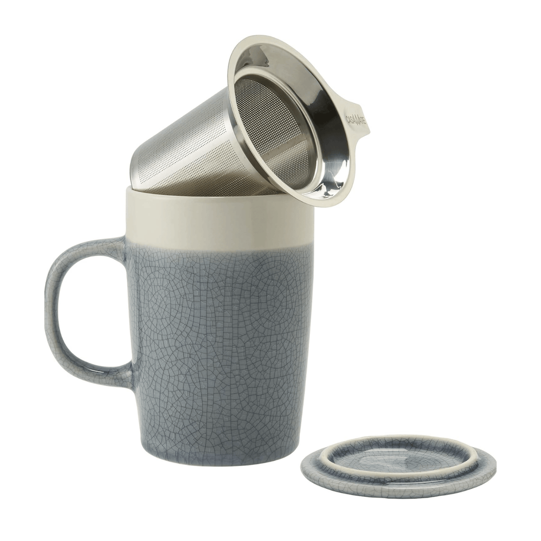Casaware Crackle Glaze Tea Infuser Mug - Loose Leaf Tea Market