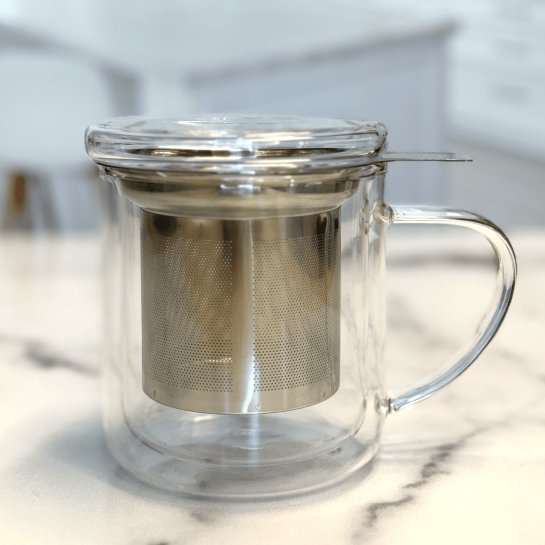 Teabloom Glass Tea Infuser Mug with Glass Lid - Loose Leaf Tea Market