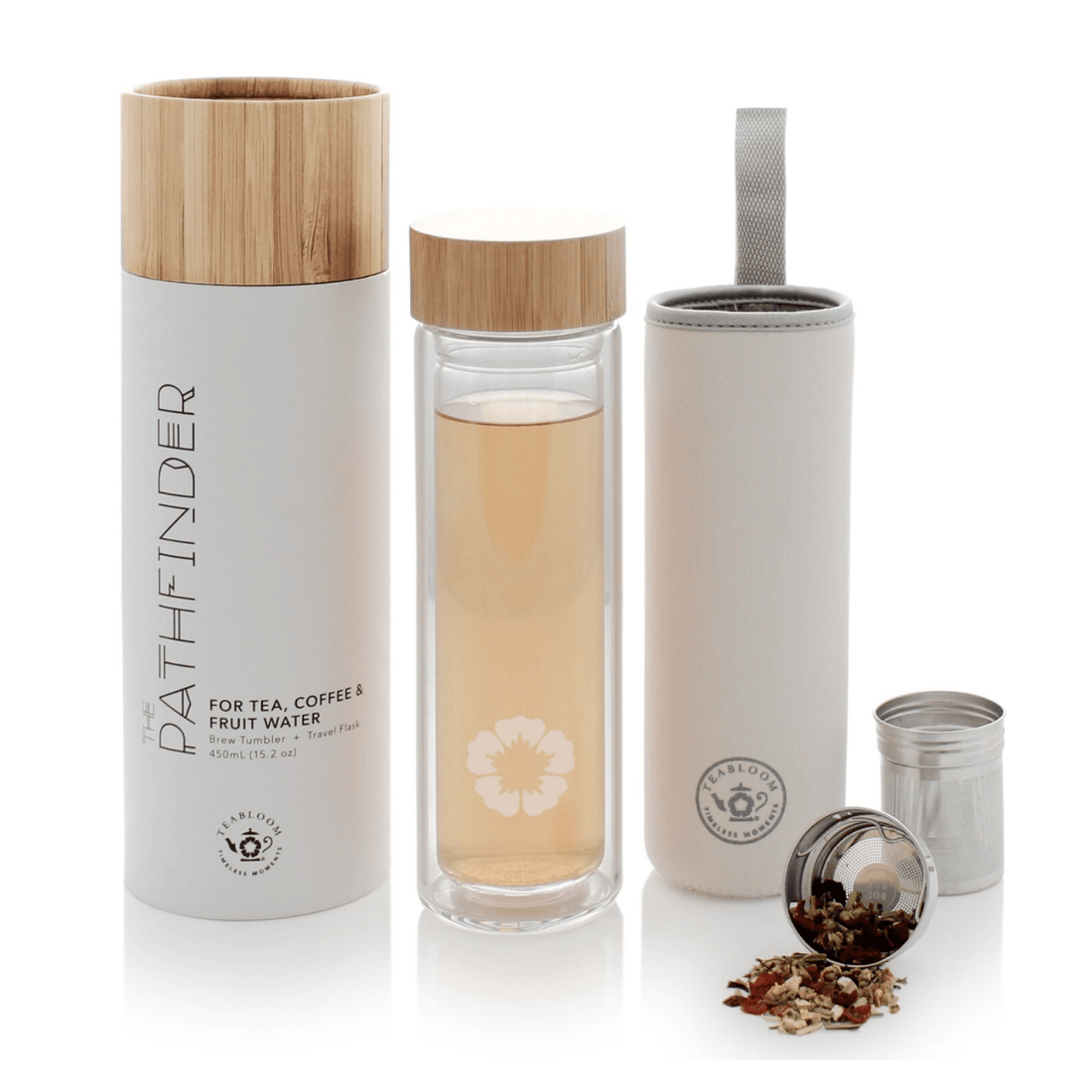 Teabloom Glass Tea Tumbler - Loose Leaf Tea Market
